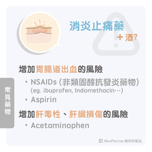 消炎止痛藥與酒的交互作用