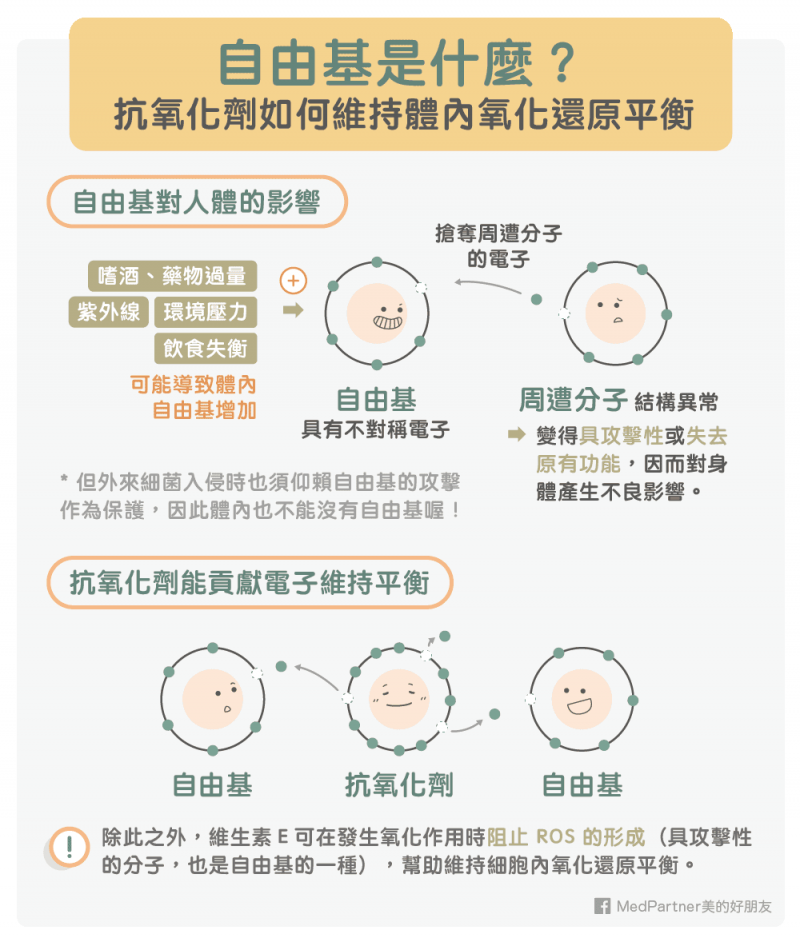 自由基和抗氧化劑的平衡關係