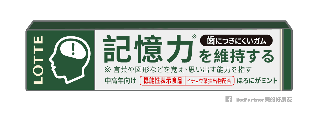 Lotte 記憶力維持口香糖盒外觀